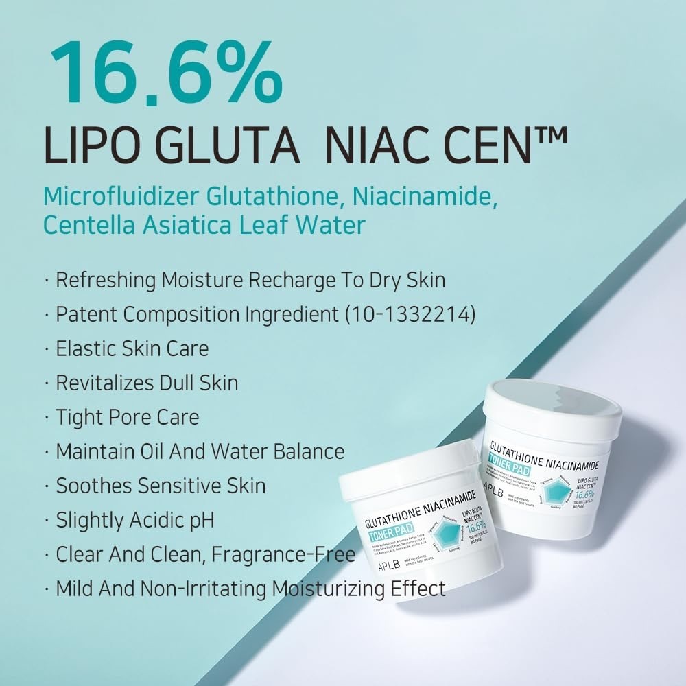 APLB Glutathione Niacinamide Toner Pad- sensitive skin, tighten pores, brighten - Picture 3 of 11